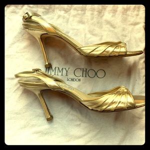Jimmy Choo Gold Pumps